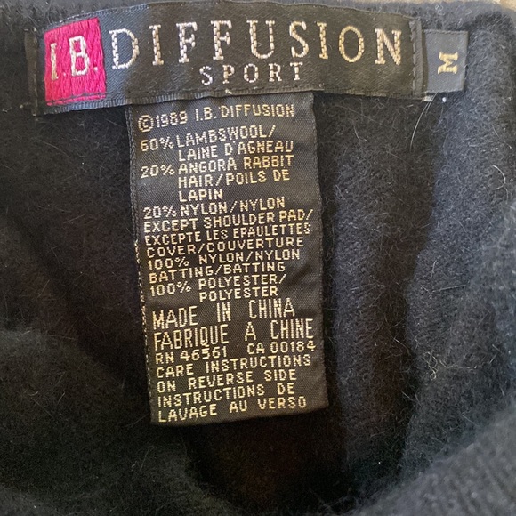 I.B.Diffusion Sport wool/angora black turtleneck sweater - Picture 2 of 3